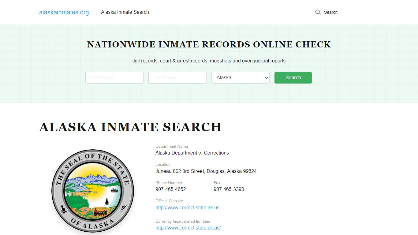 Alaska Offender Lookup - AK DOC Inmates