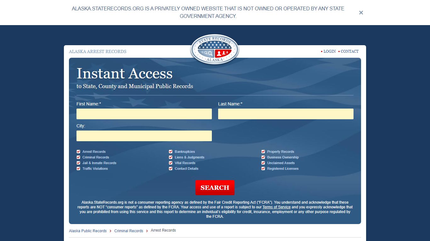 Alaska Arrest Records Online | StateRecords.org
