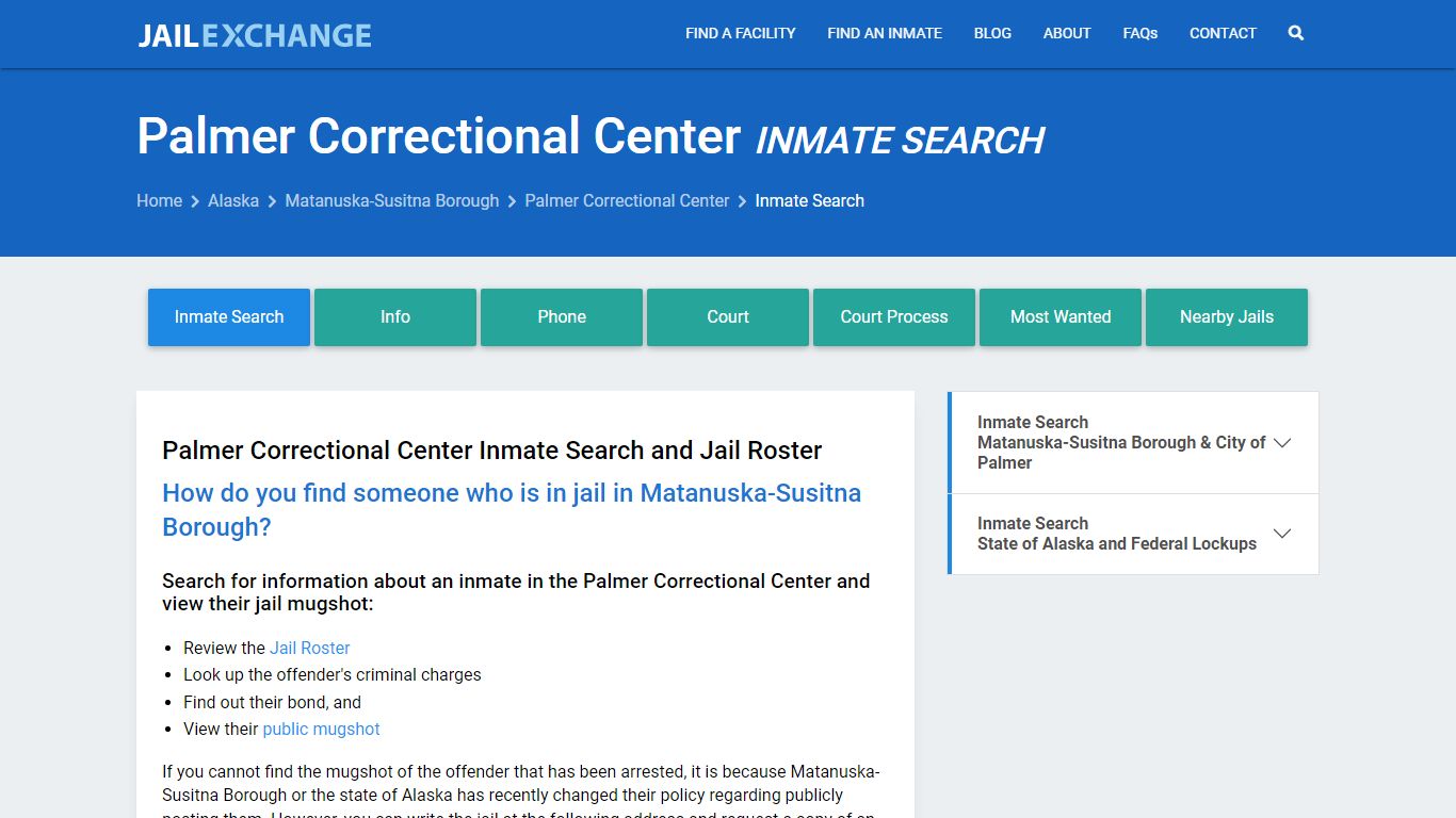 Palmer Correctional Center Inmate Search - Jail Exchange