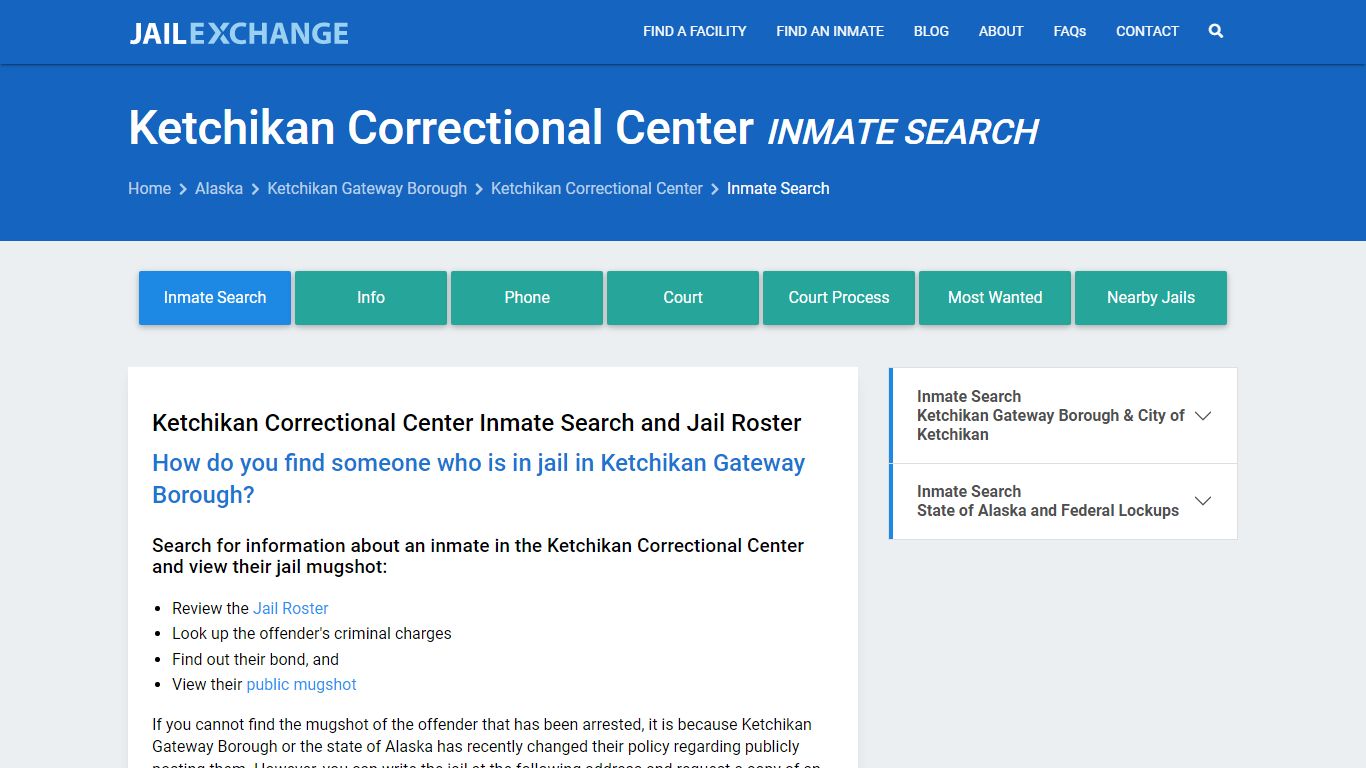 Ketchikan Correctional Center Inmate Search - Jail Exchange